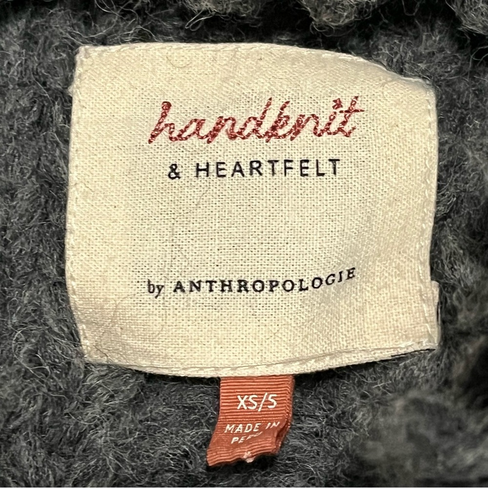 Hand Knit & Heartfelt by Anthropologie Women’s Vest Gray Size XS/S Alpaca Wool - Picture 8 of 11